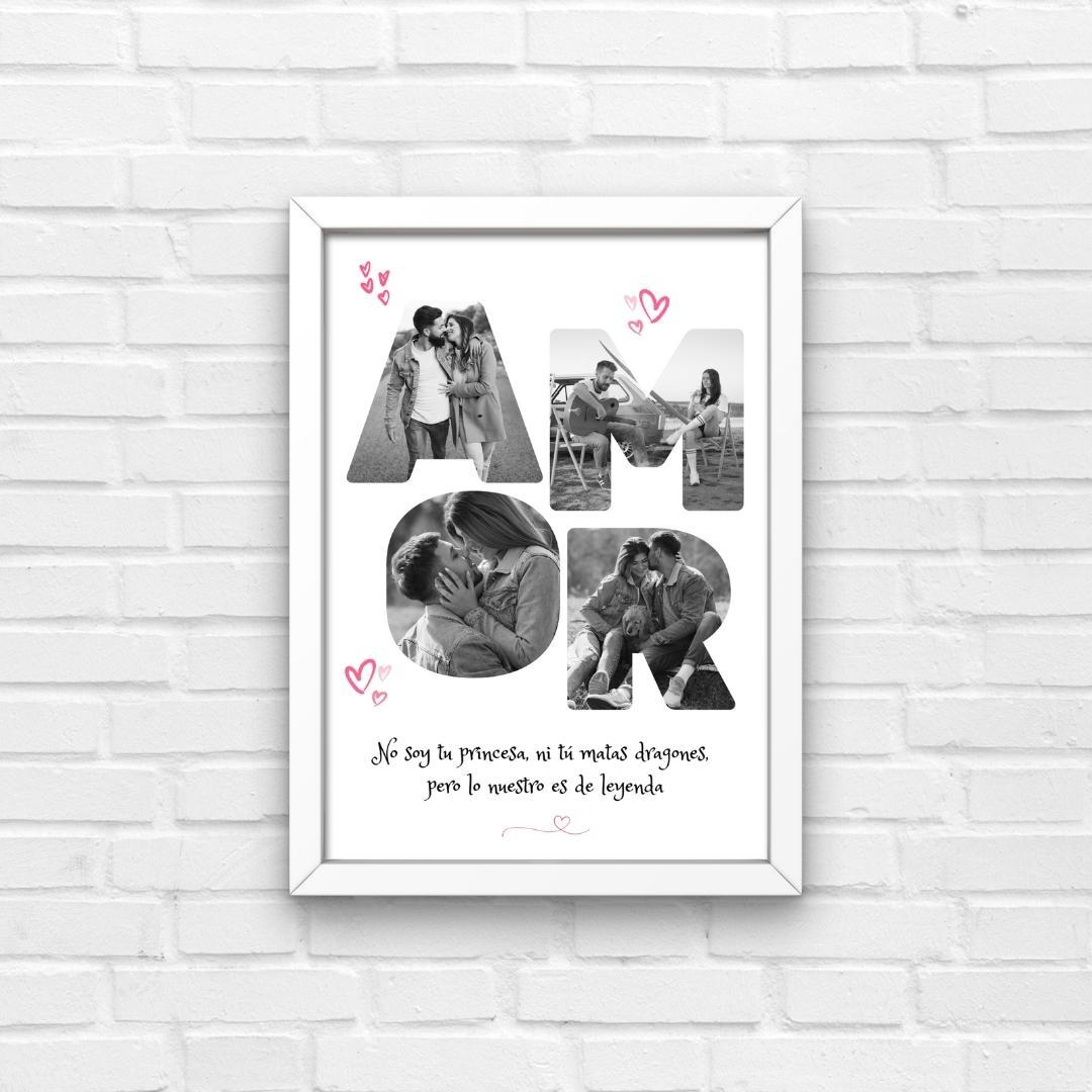 Imagen principal del producto Cuadro palabra "Amor" con fotos