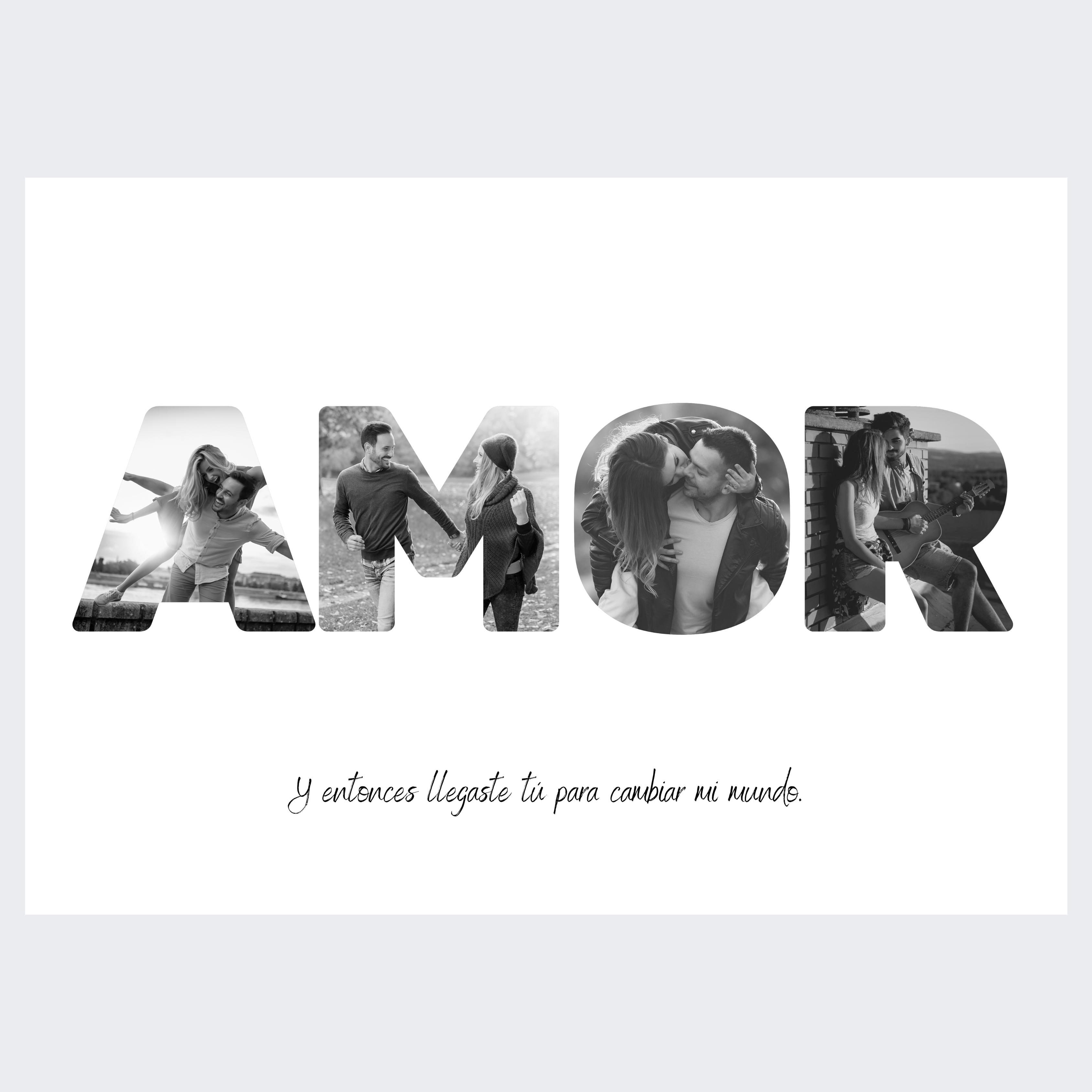 Imagen principal del producto Cuadro palabra "Amor" horizontal con fotos