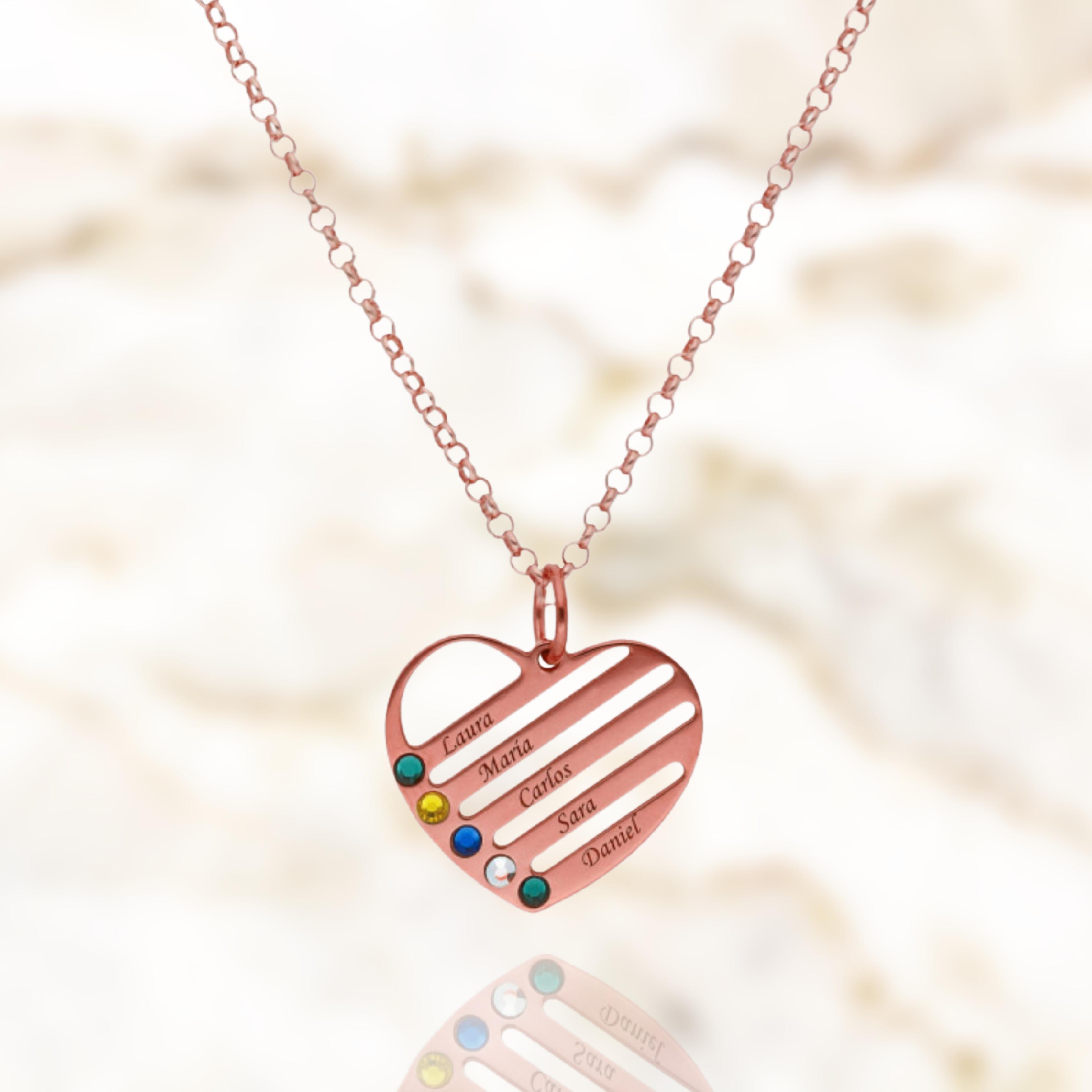 Imagen principal del producto Collar Gala Corazón y Piedras en colores