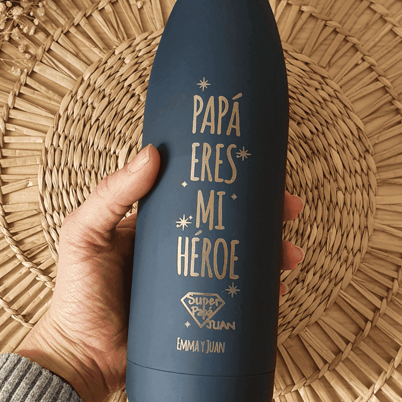 Imagen principal del producto Botella personalizada "Papá, eres mi héroe"