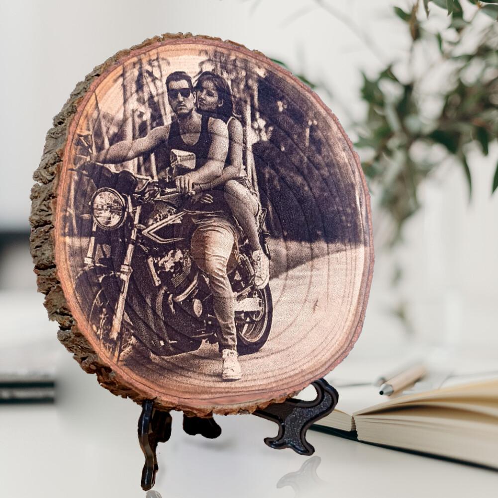 Imagen descriptiva del producto "Rodaja de madera vintage personalizada"